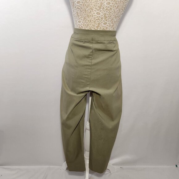 Chico's Women's SZ 3/16  Olive Green Pull On Front Pockets Cropped Pants Stretch - Picture 7 of 15